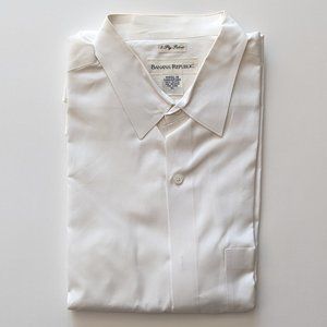 Banana Republic Men's White Dress Shirt - Long Sleeves, Button Cuffs Sz  XL